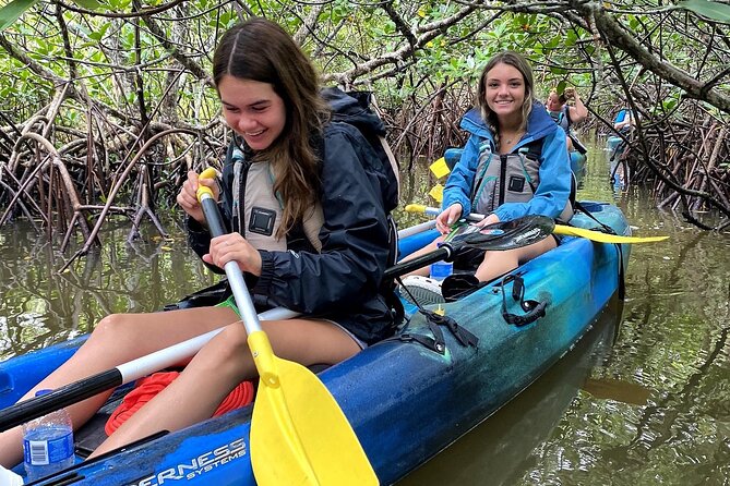 girls having fun on a cocoa beach kayaking trip