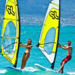 friends windsurfing in miami
