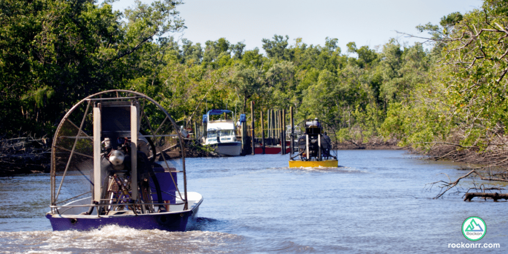 airboat riding with teenagers