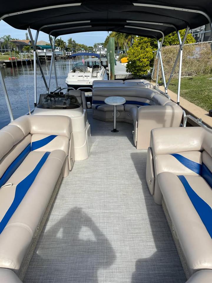 Cape Coral Pontoon Boat Rental View of Deck