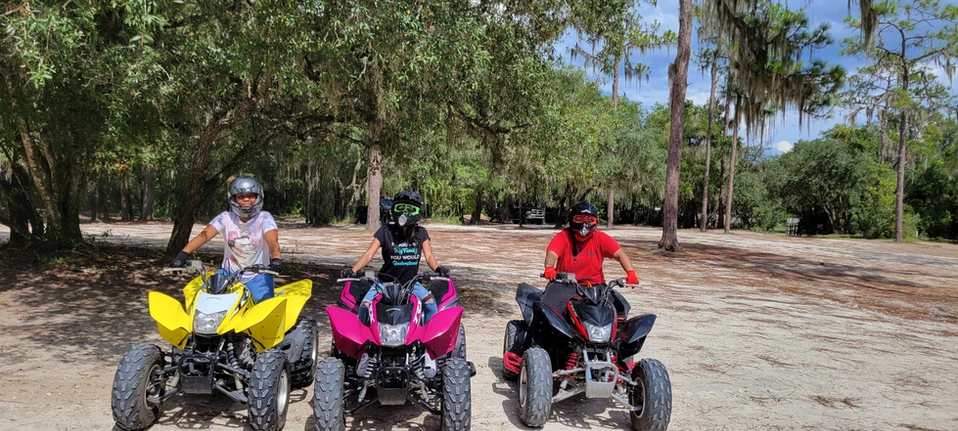 group of friends on atv rentals florida