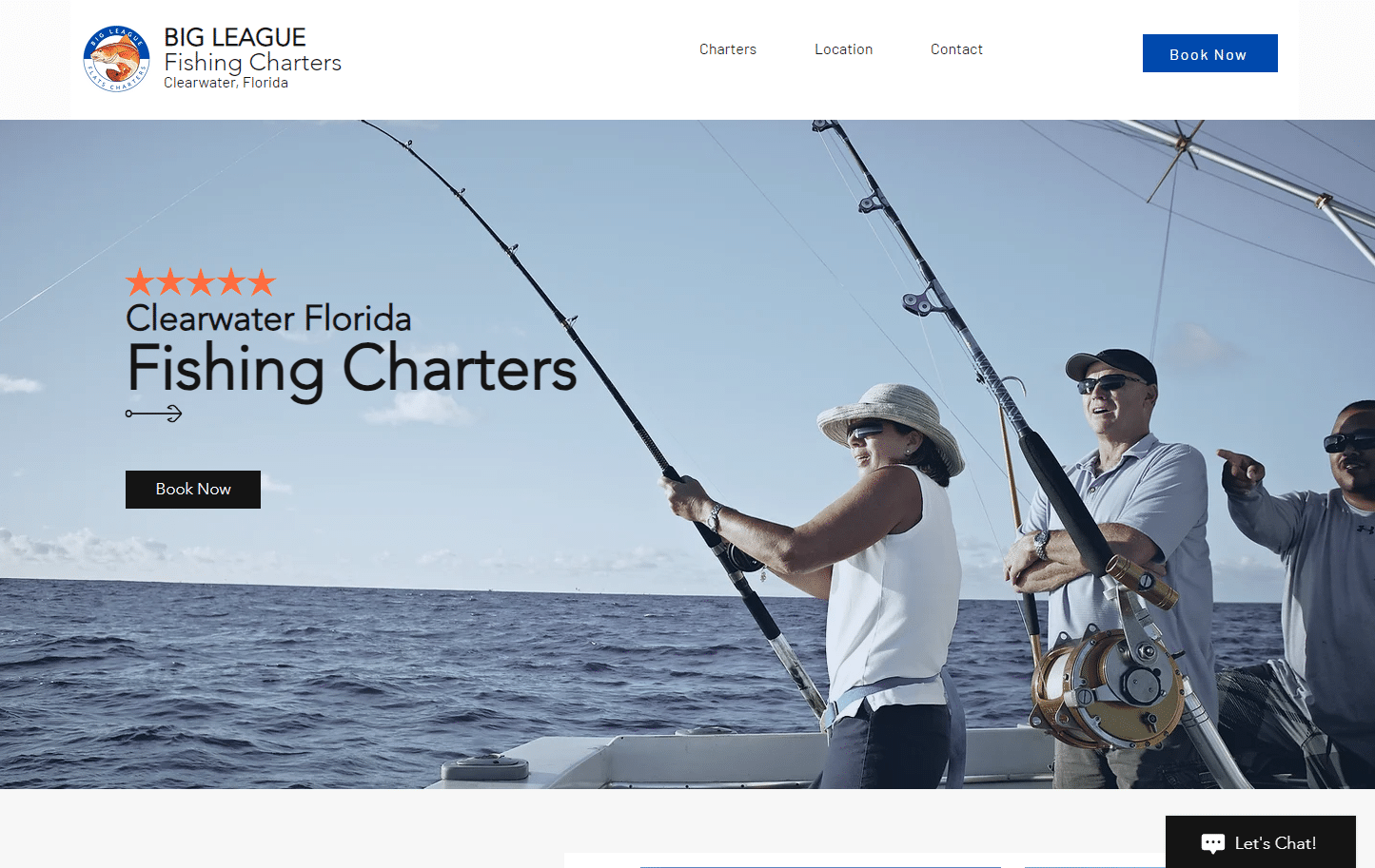 Fishing Charters Clearwater FL Website Design by Rockon Travel marketing agency