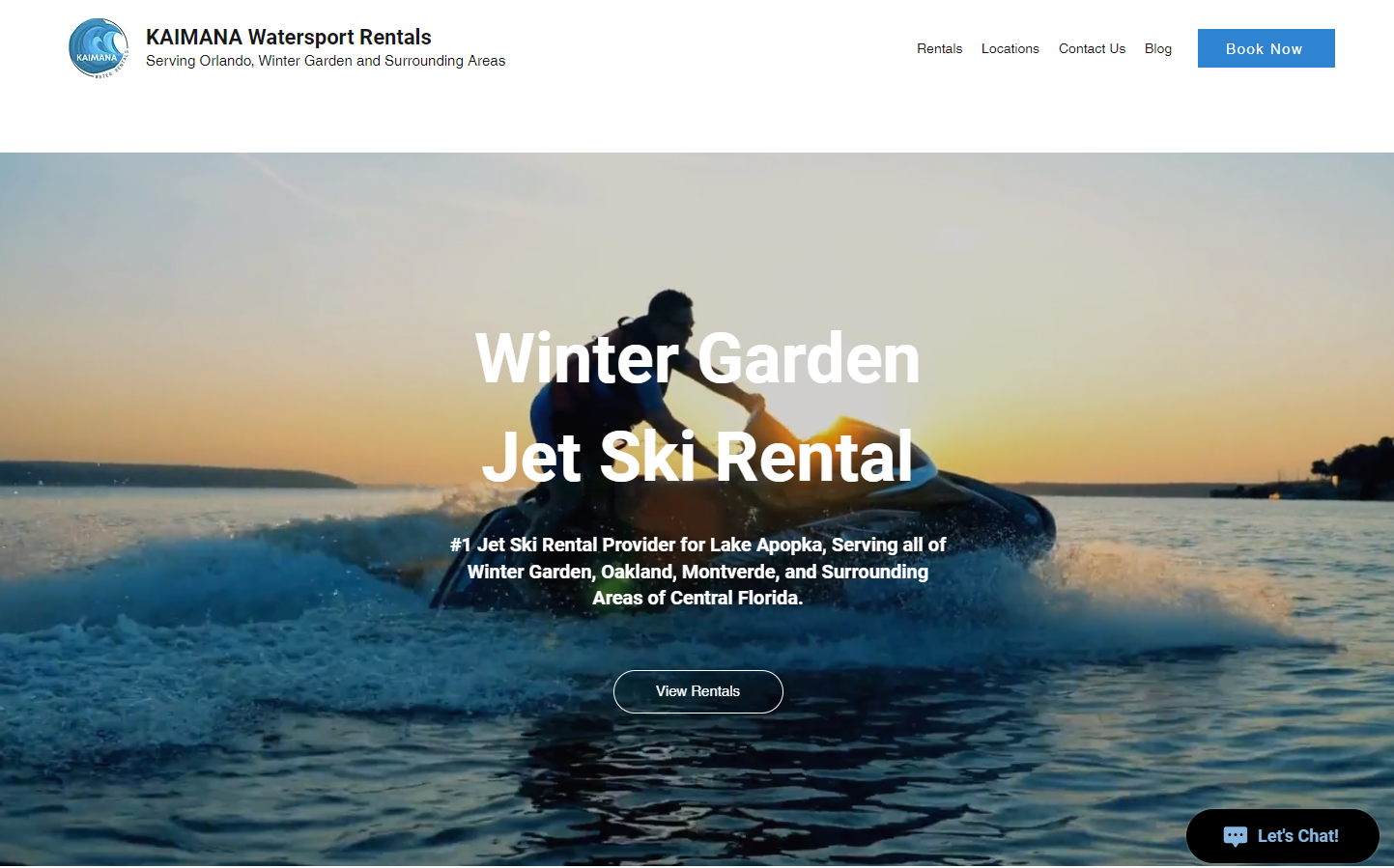 Kaimana Jet Ski Rental Website Design by Rockons content marketing travel agency