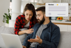 business owners contemplating how to respond to a one star review