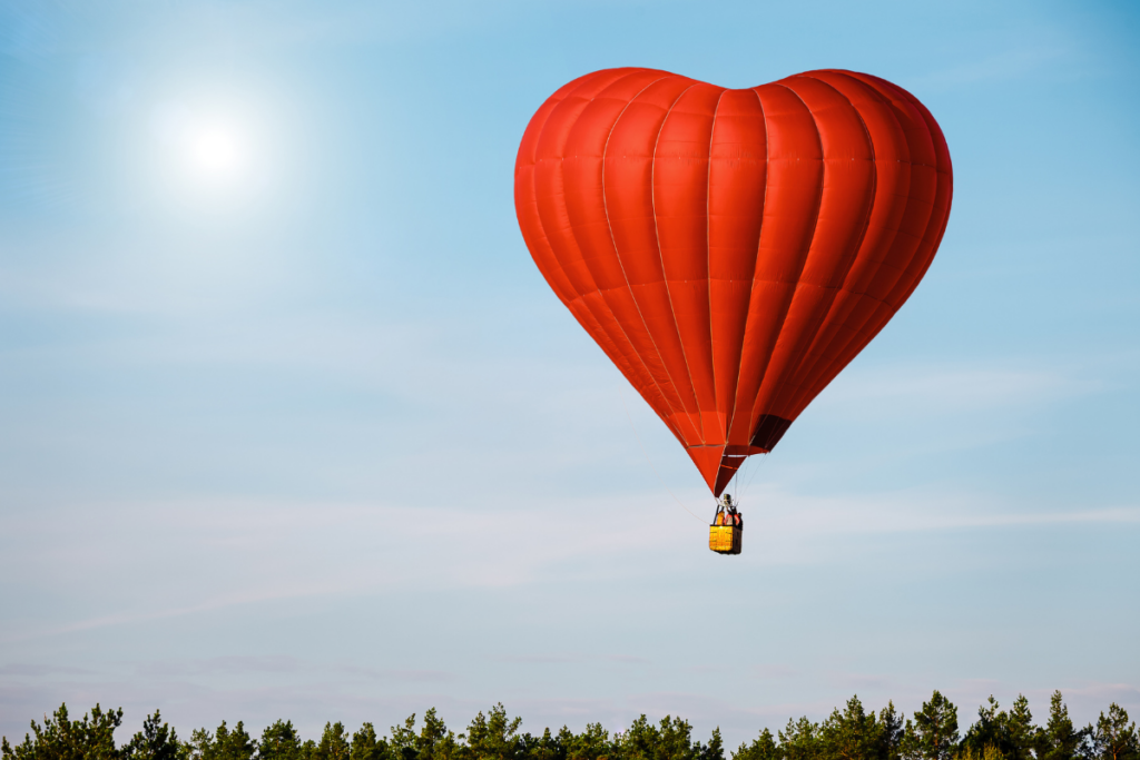 A hot air balloon ride for a thing to do on valentine's day