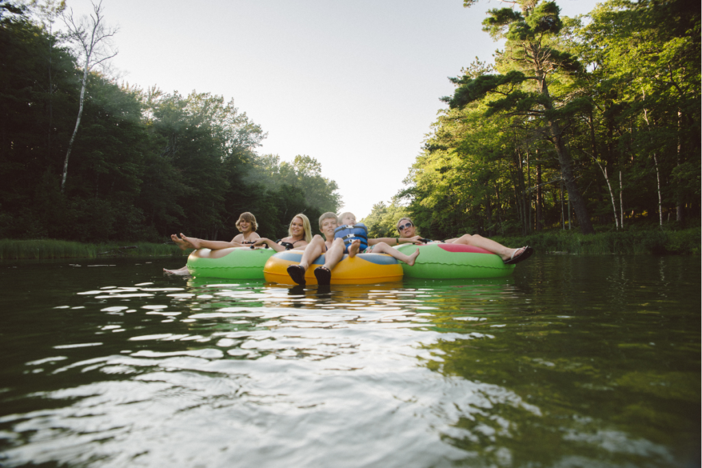 tubing as a fun thing for toddlers to do 